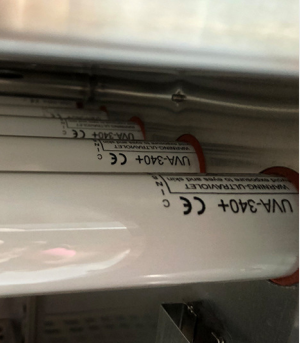     紫外老化箱UV340燈管示意圖